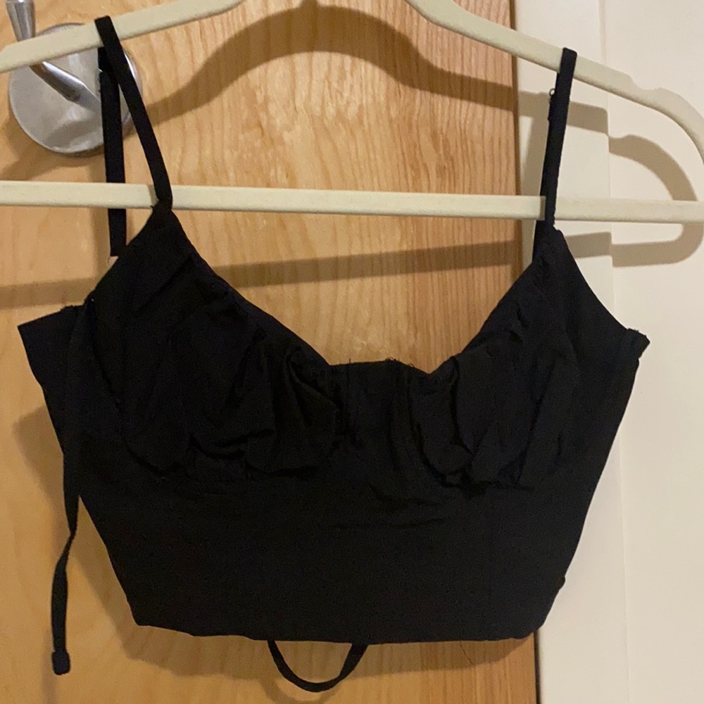 Shein Lace Up Back Cropped Top